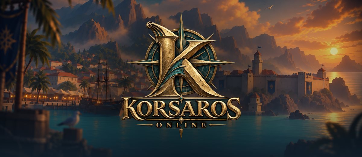 Original Korsaros harbour artwork illustrating the voyage soundtrack update