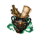 Original Grave Robber spell artwork: a skull-marked pouch with treasure and ghostly green wisps.